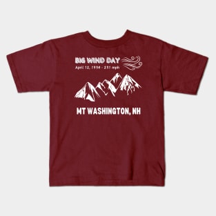 Big Wind Day Anniversary Mount Washington New Hampshire Kids T-Shirt